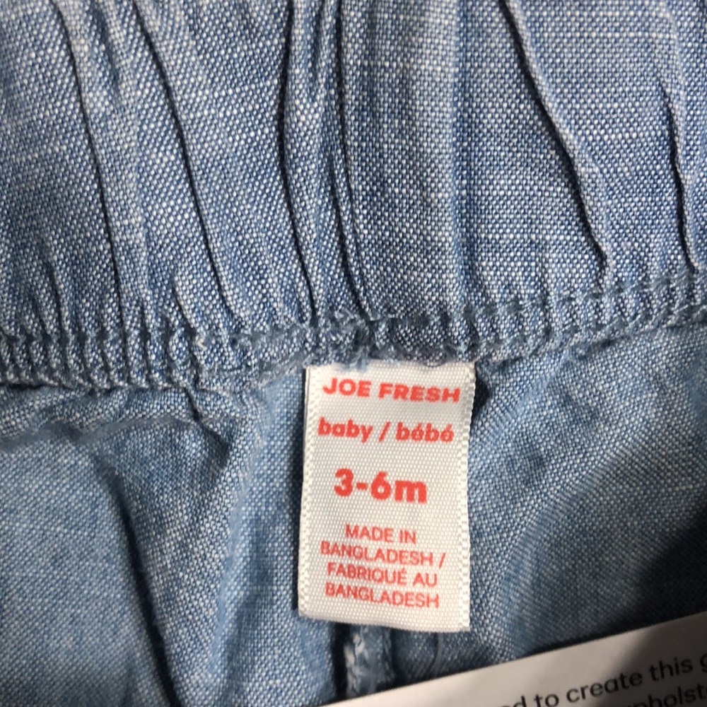 Toddler Coral Tee with Navy and Light Chambray Shorts Matching Set - Picture 8 of 12